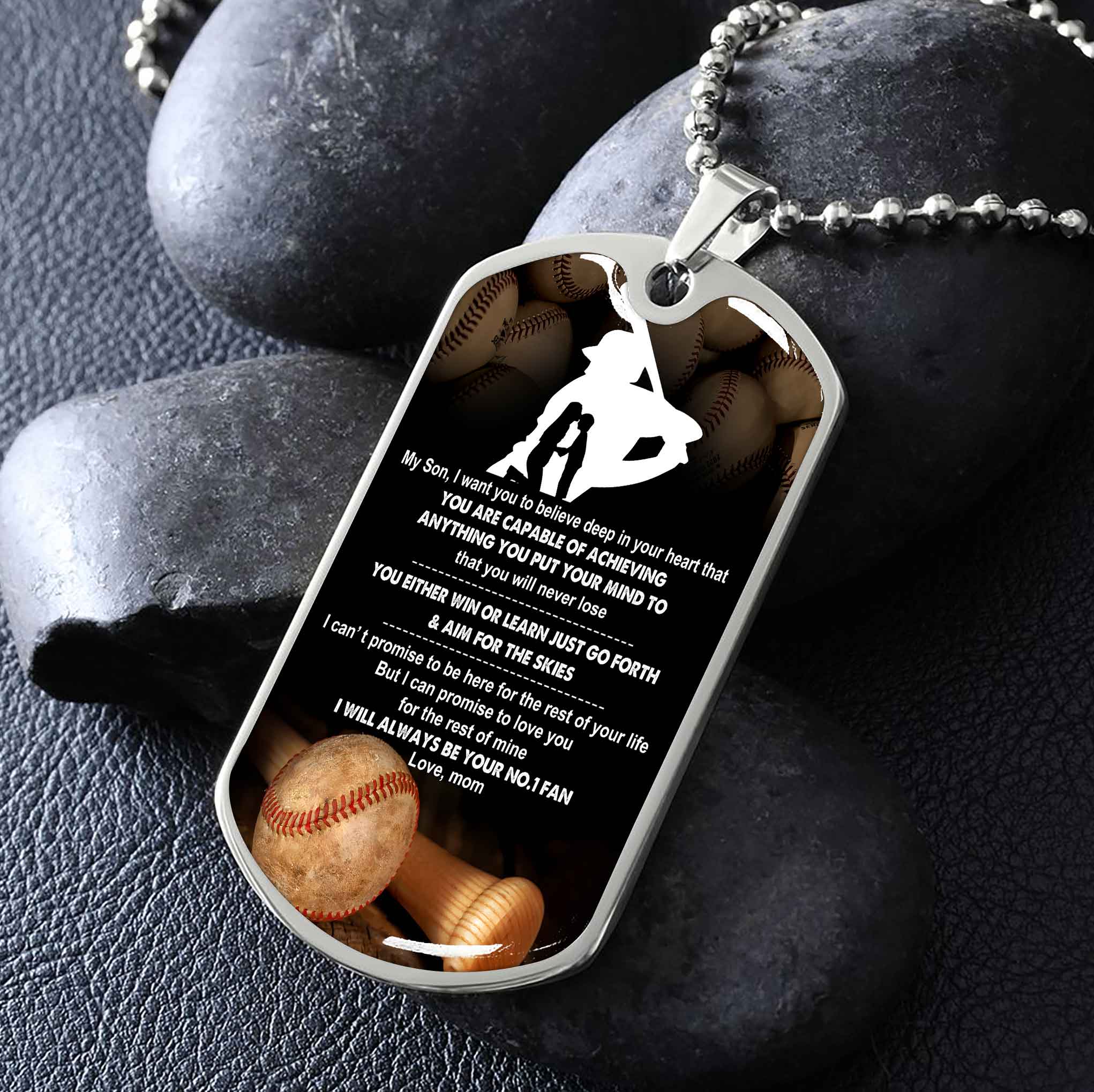 Sport Military Chain 18K Gold Plated Silver Plated To My Son From Mom Motivation Message I Will Always Be Your No 1 Fan