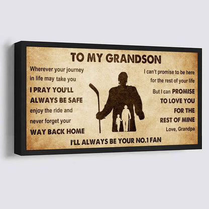 Personalized Sport  Baseball Poster Canvas I'll Be Your No 1 Fan Grandpa To Grandson - Never Forget Your Way Back Home