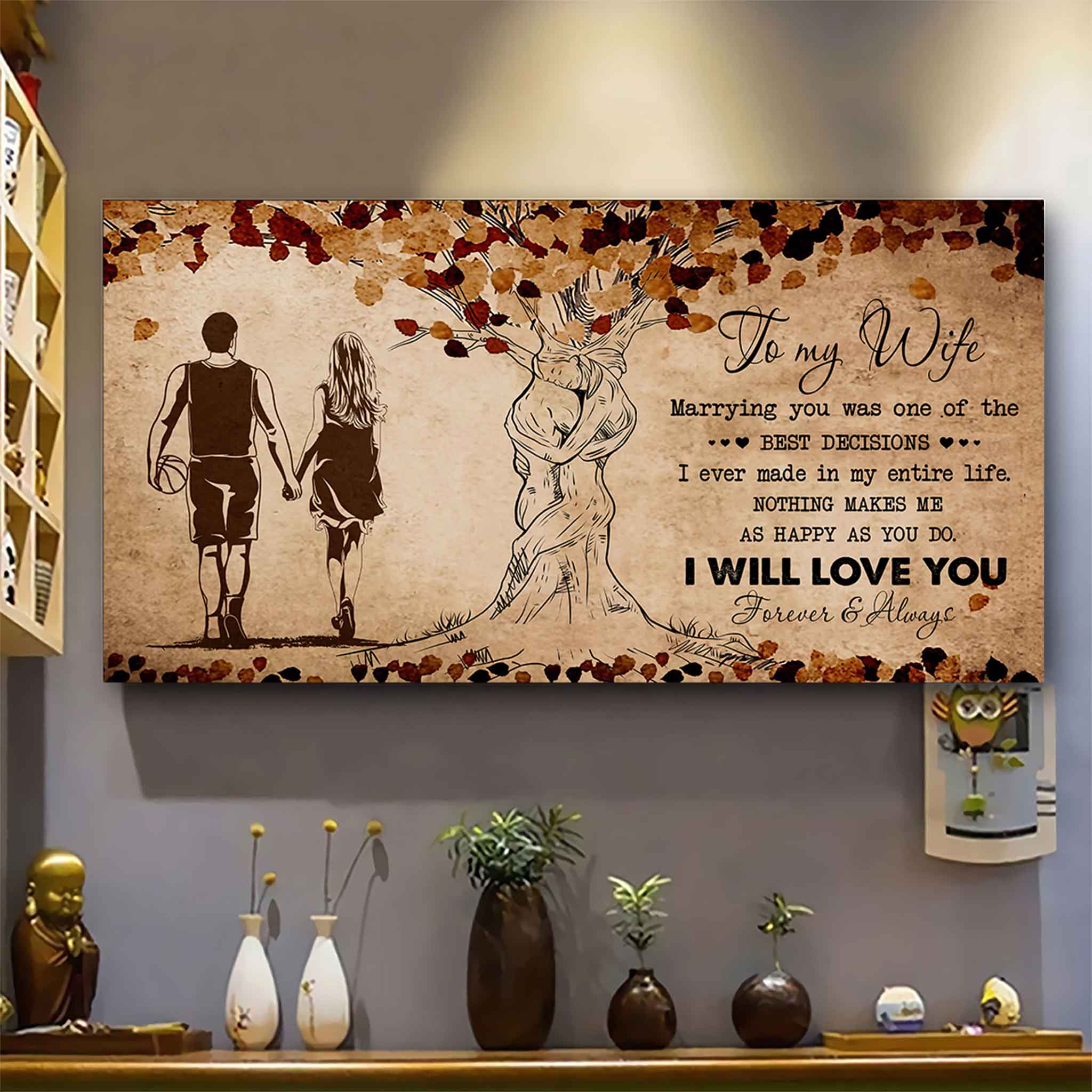 American Football Poster Canvas To My Wife Marrying You Was One Of The Best Decisions - I Will Love You Forever And Always Gift For Your Wife