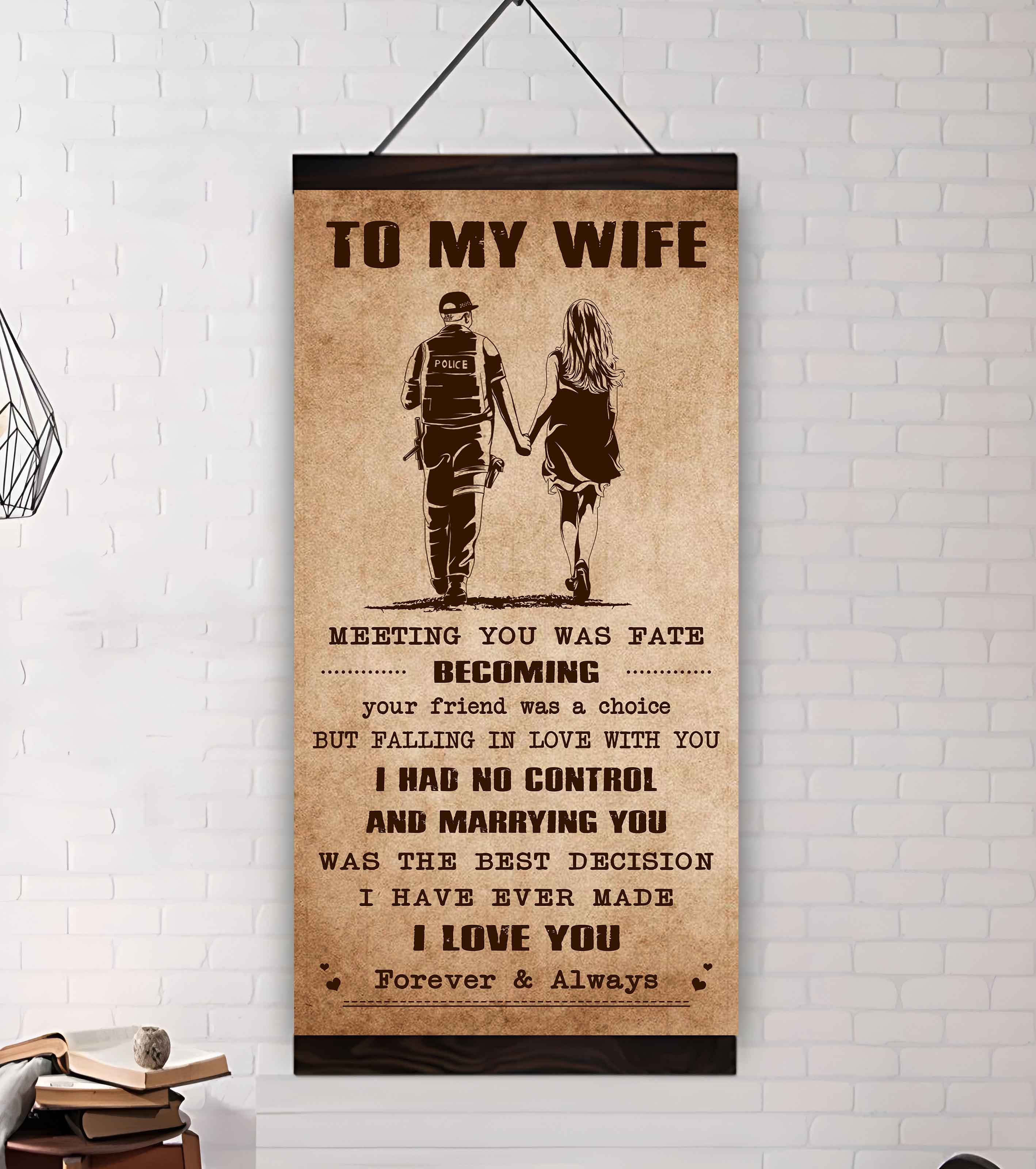 Family Poster Canvas To My Wife Meeting You Was Fate - I Love You Forever And Always Gift For Your Wife