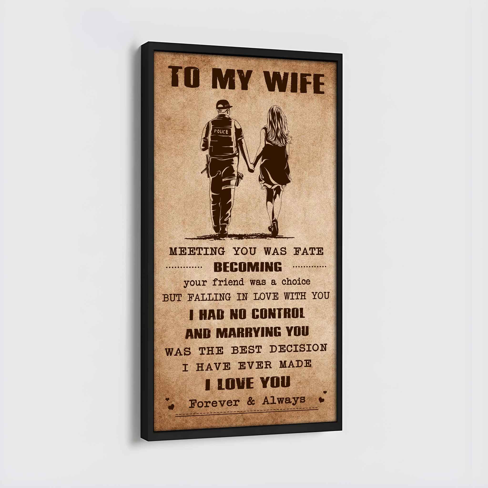 Family Poster Canvas To My Wife Meeting You Was Fate - I Love You Forever And Always Gift For Your Wife