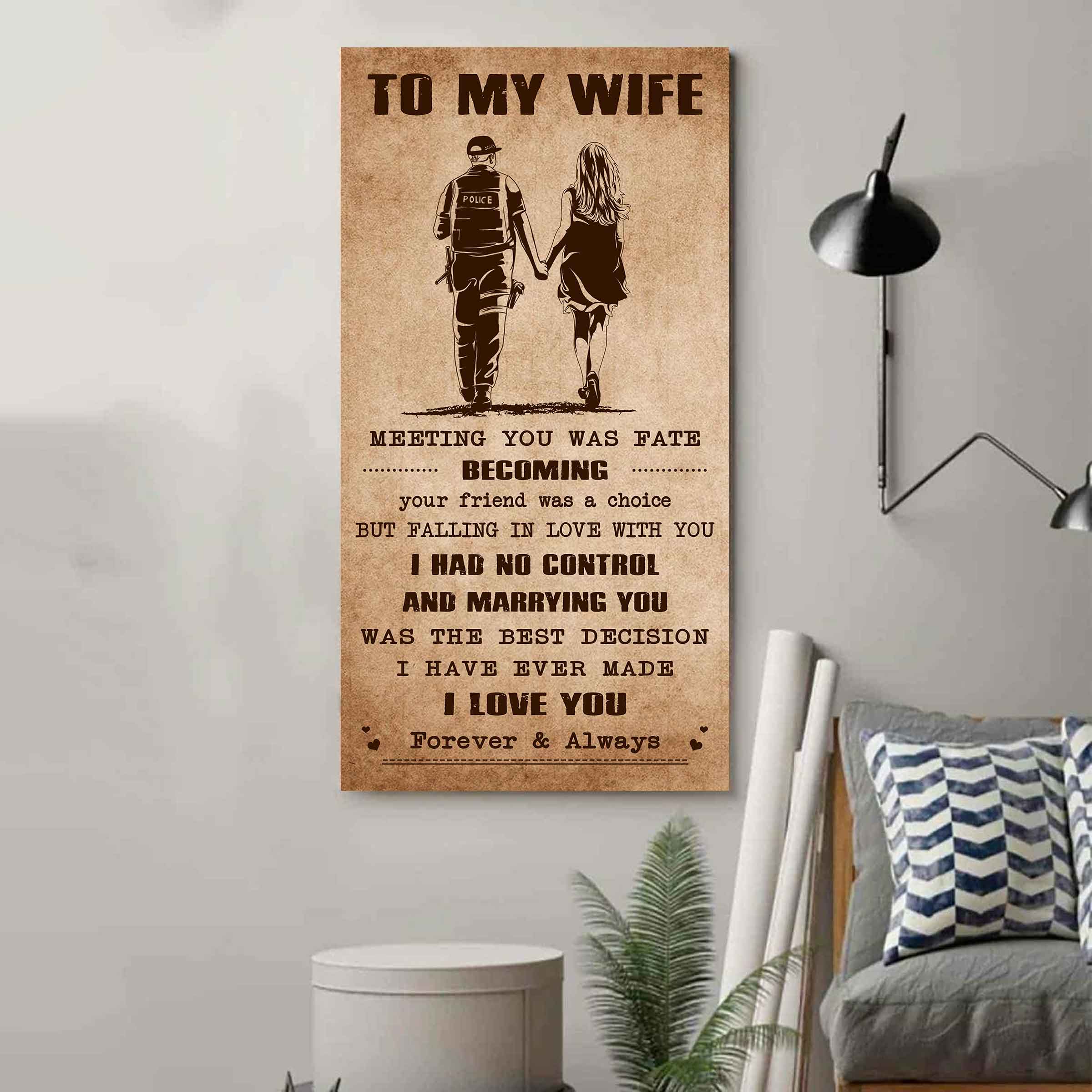 Family Poster Canvas To My Wife Meeting You Was Fate - I Love You Forever And Always Gift For Your Wife