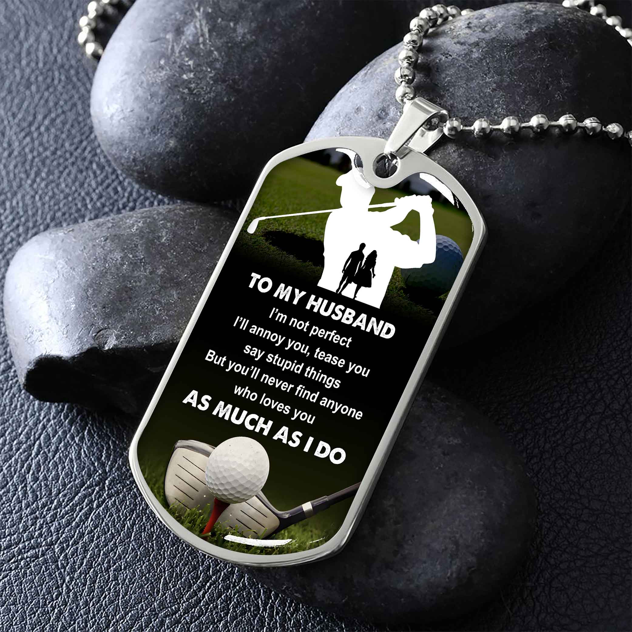 Sport Military Chain 18K Gold Plated Silver Plated To My Husband From Wife With Love Message