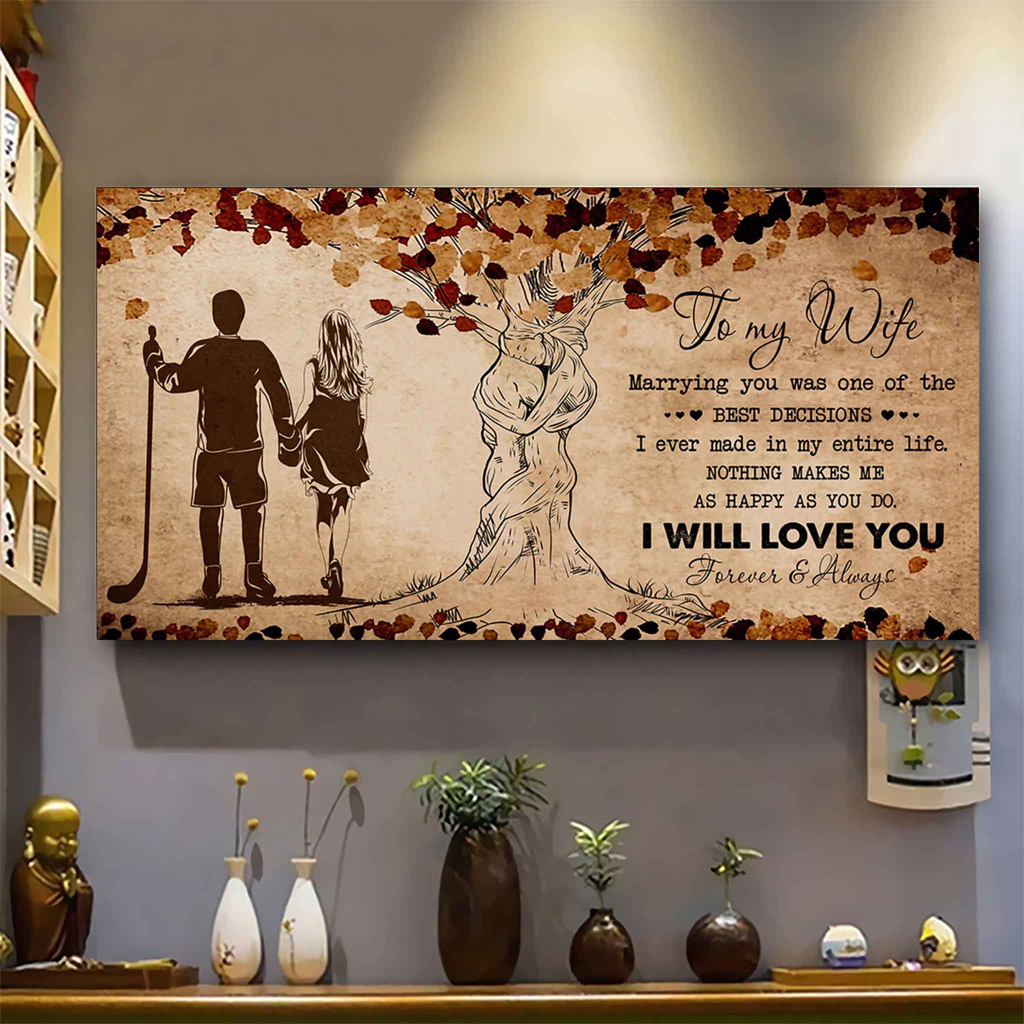 American Football Poster Canvas To My Wife Marrying You Was One Of The Best Decisions - I Will Love You Forever And Always Gift For Your Wife