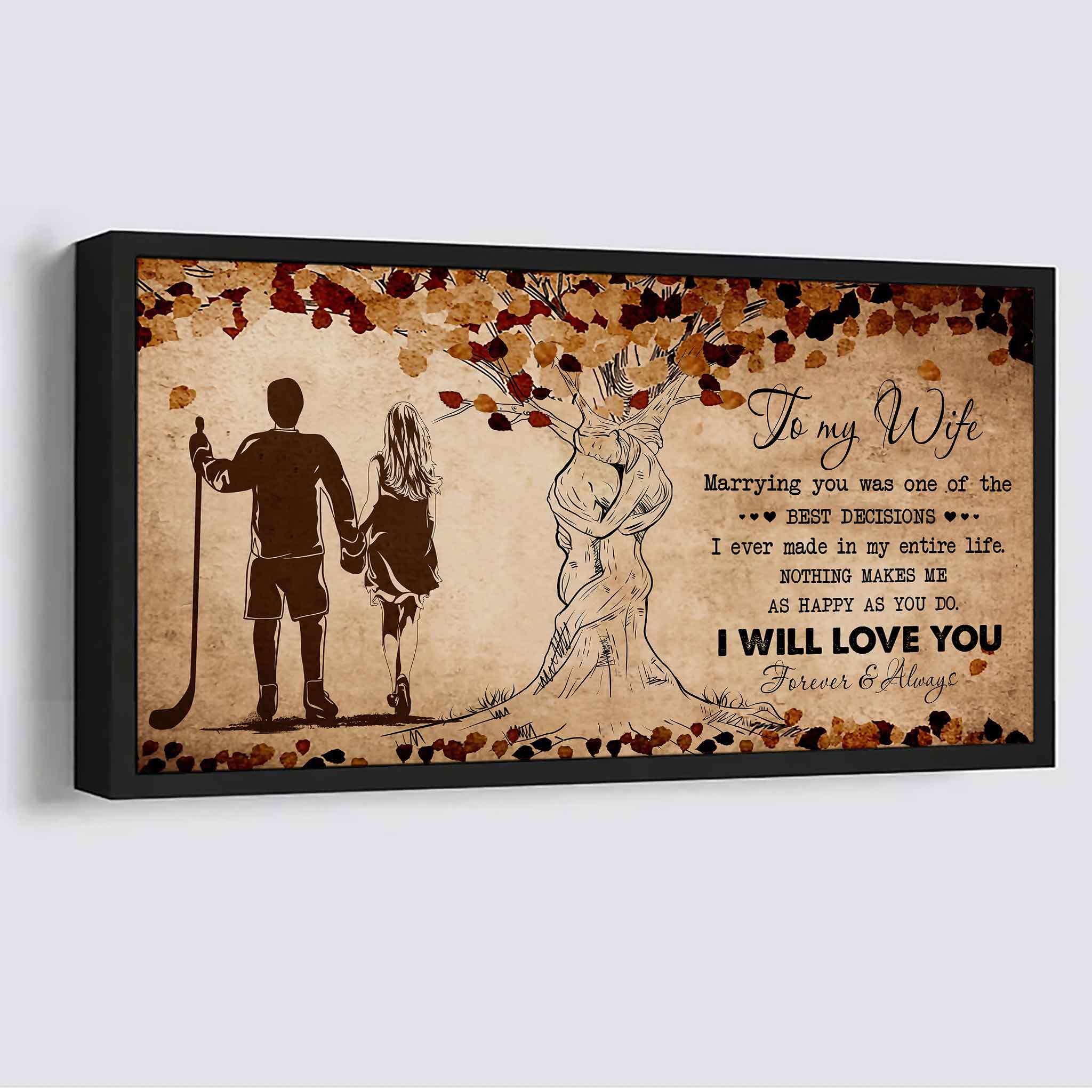 American Football Poster Canvas To My Wife Marrying You Was One Of The Best Decisions - I Will Love You Forever And Always Gift For Your Wife