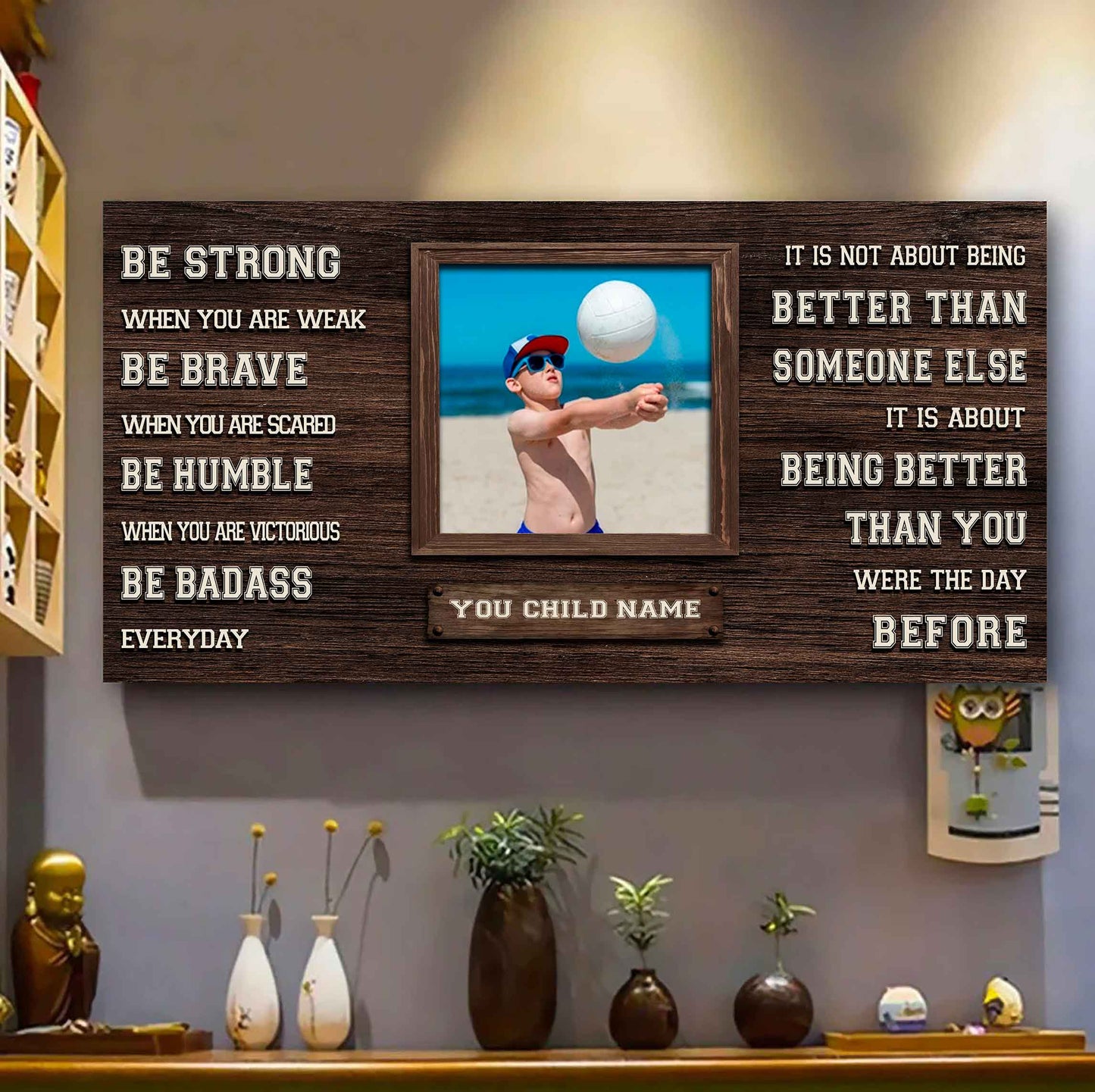 Basketball-(Photo and Name)-Be strong-It is not About Being Better Than Someone Else It is about being better than you were the day before.