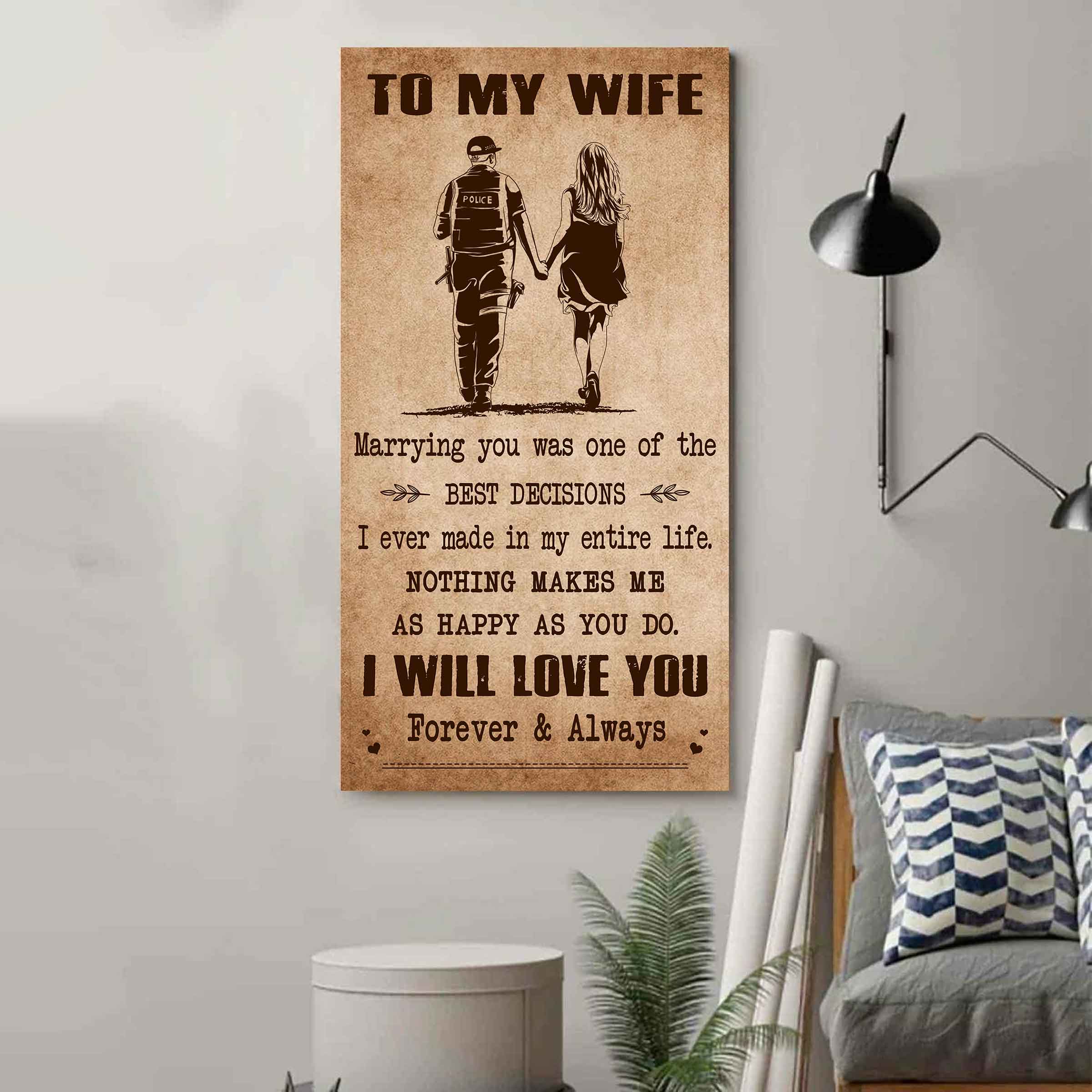 Samurai Poster Canvas To My Wife Marrying You Was One Of The Best Decisions - I Will Love You Forever And Always Gift For Your Wife