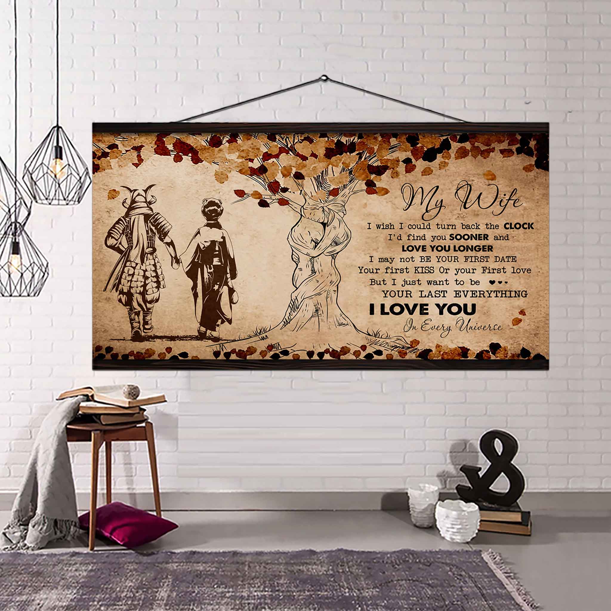 Samurai Poster Canvas To My Wife I Wish I Could Turn Back The Clock - I Love You In Every Universe