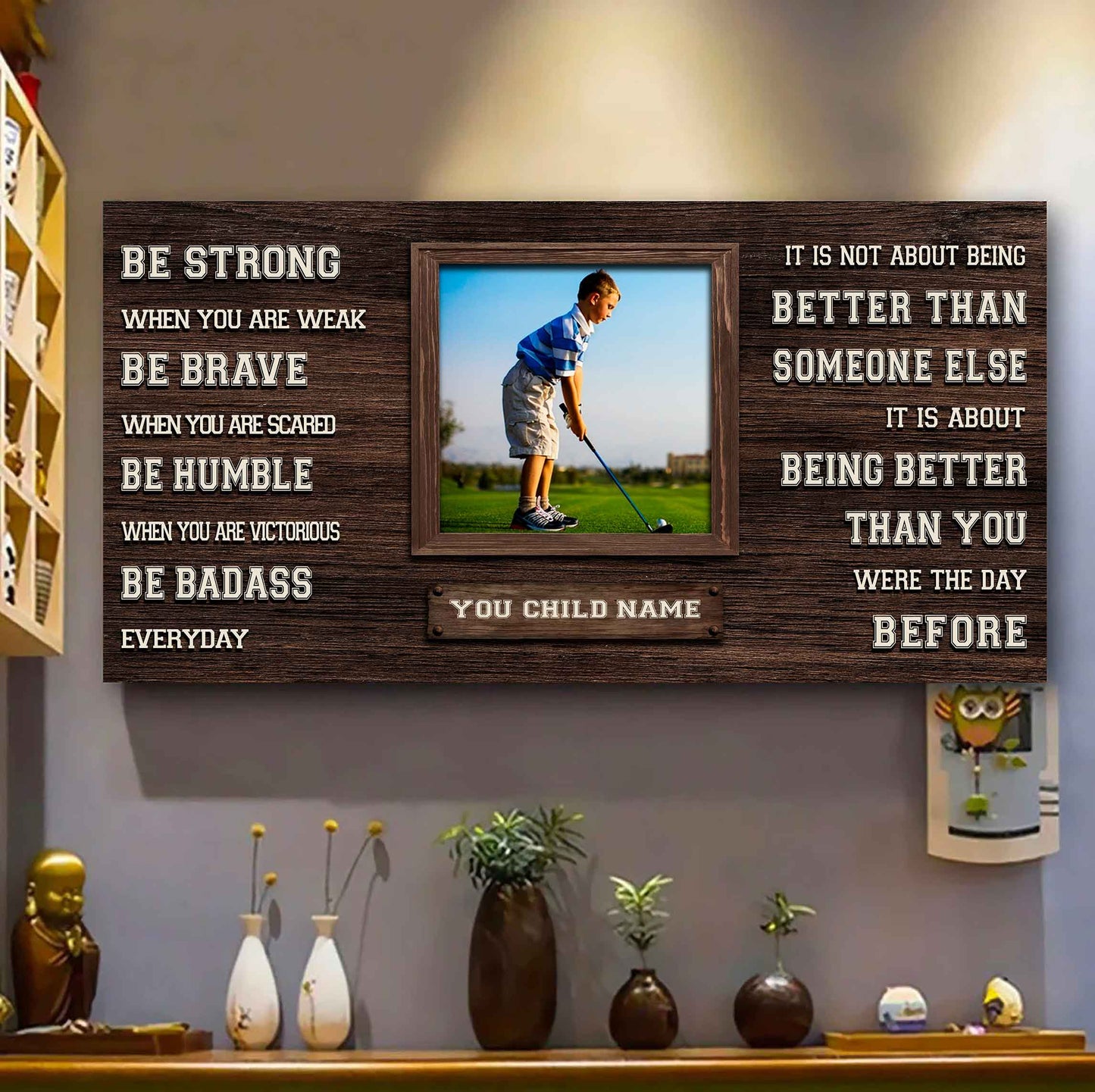 Basketball-(Photo and Name)-Be strong-It is not About Being Better Than Someone Else It is about being better than you were the day before.