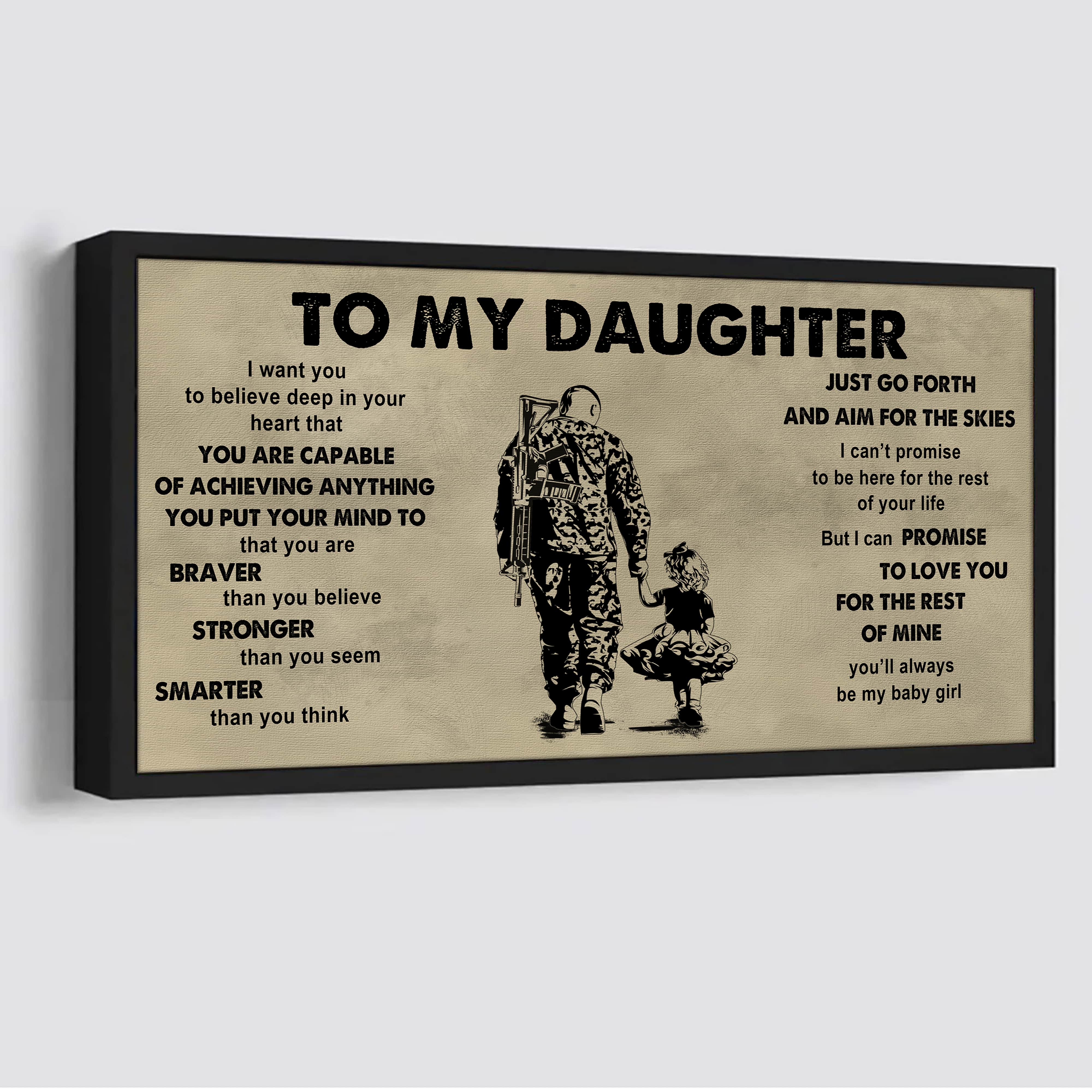 Family To My Daughter - That You Are Braver Than You Believe Poster Canvas Gift For Daughter From Father