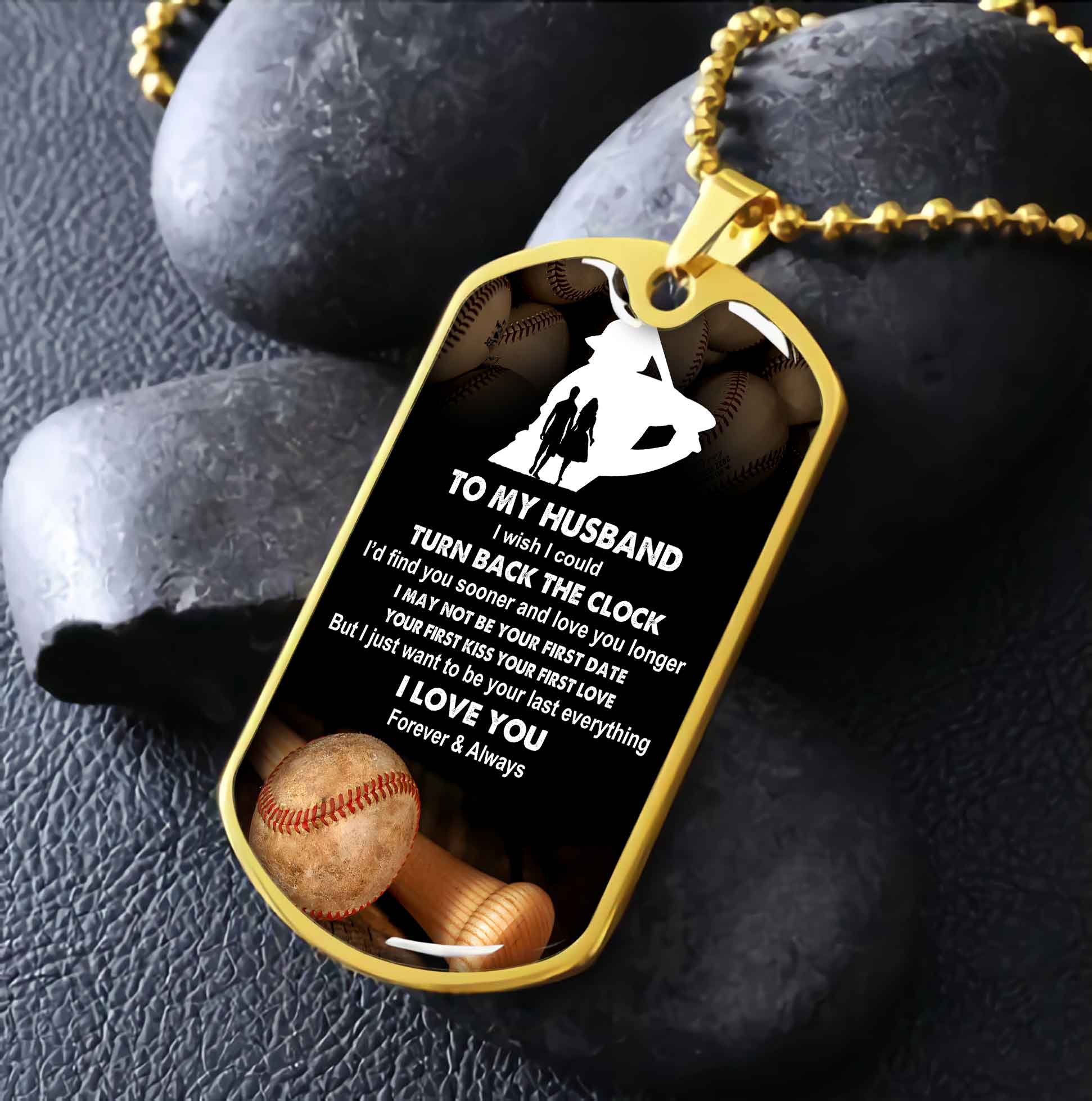 Sport Military Chain 18K Gold Plated Silver Plated To My Husband From Wife With Love Message
