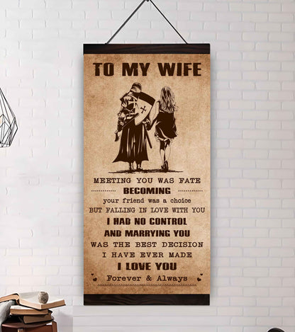 Samurai Poster Canvas To My Wife Meeting You Was Fate - I Love You Forever And Always Gift For Your Wife