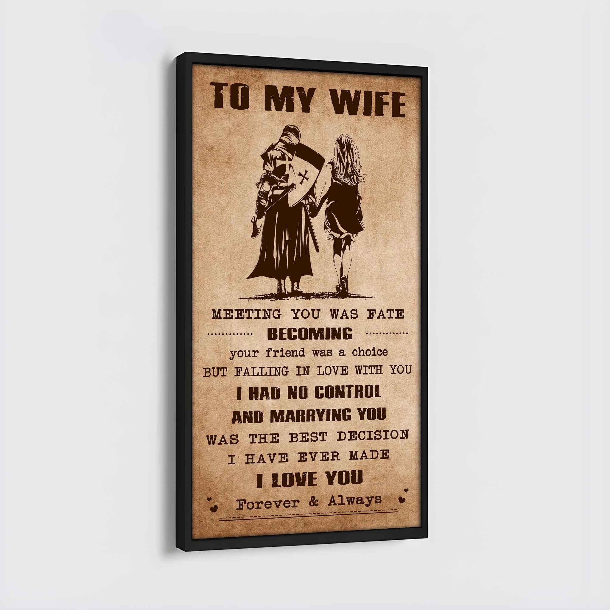 Family Poster Canvas To My Wife Meeting You Was Fate - I Love You Forever And Always Gift For Your Wife