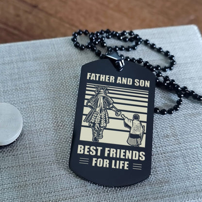 NVL Personalized Double Sided Dog Tag Father And Son Best Friends For Life - Message on the back side