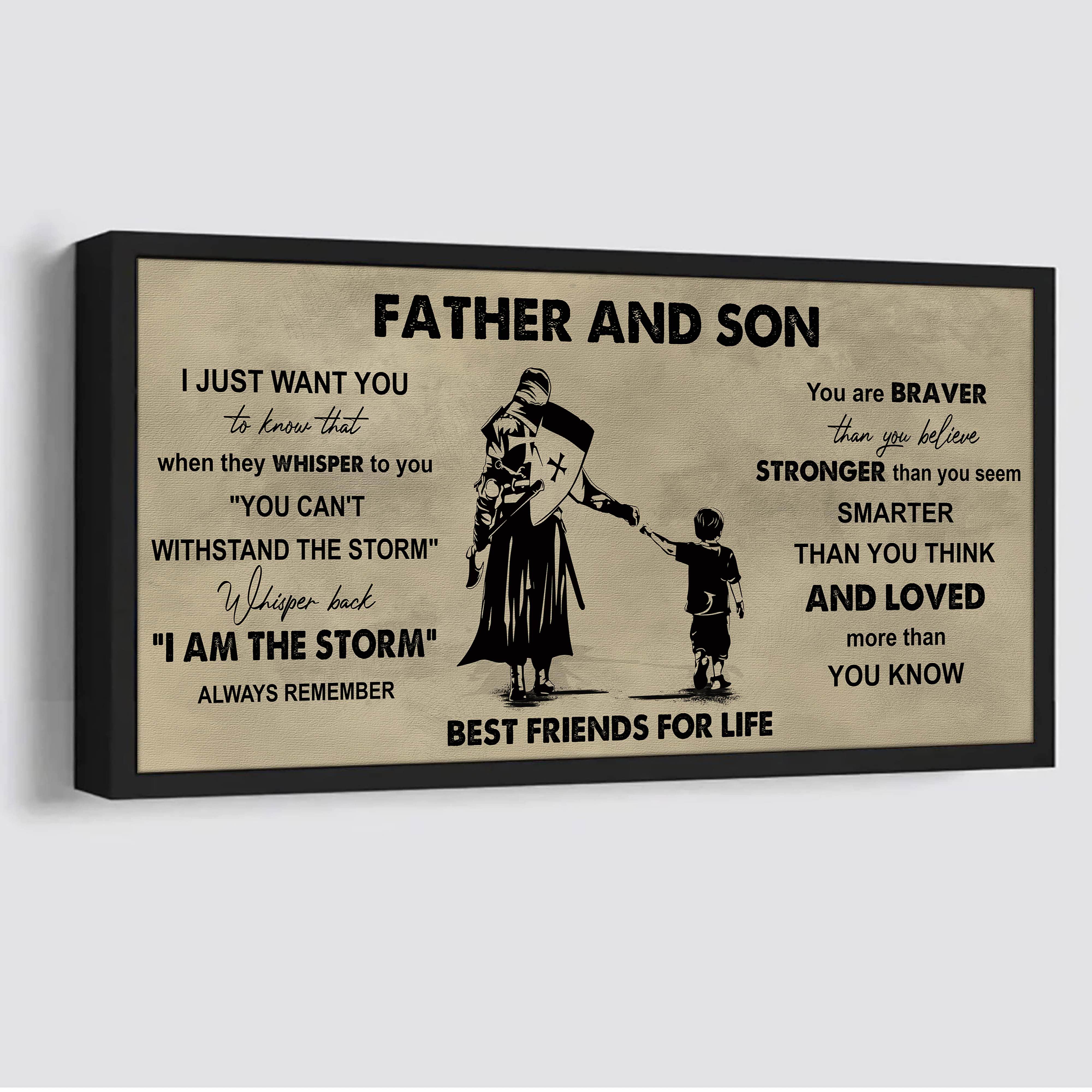 Viking Father And Son Best Friends For Life - I Am The Storm Poster Canvas Gift For Son From Father