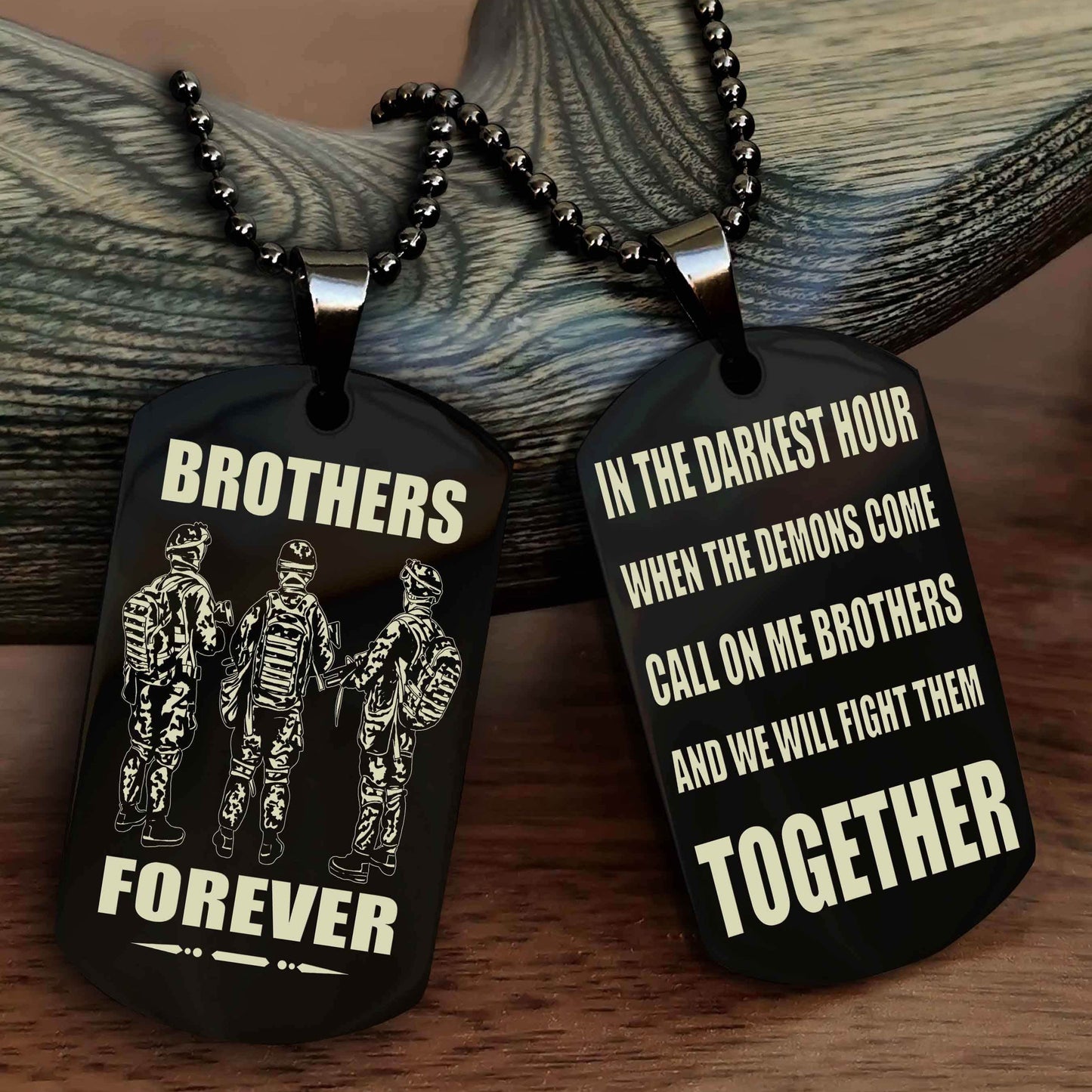 Soldier: Navy-Air Force Personalized Double Sided Dog Tag For My Brother - Call On Me Brother And We Will Fight Them Together Gift For Your Friend
