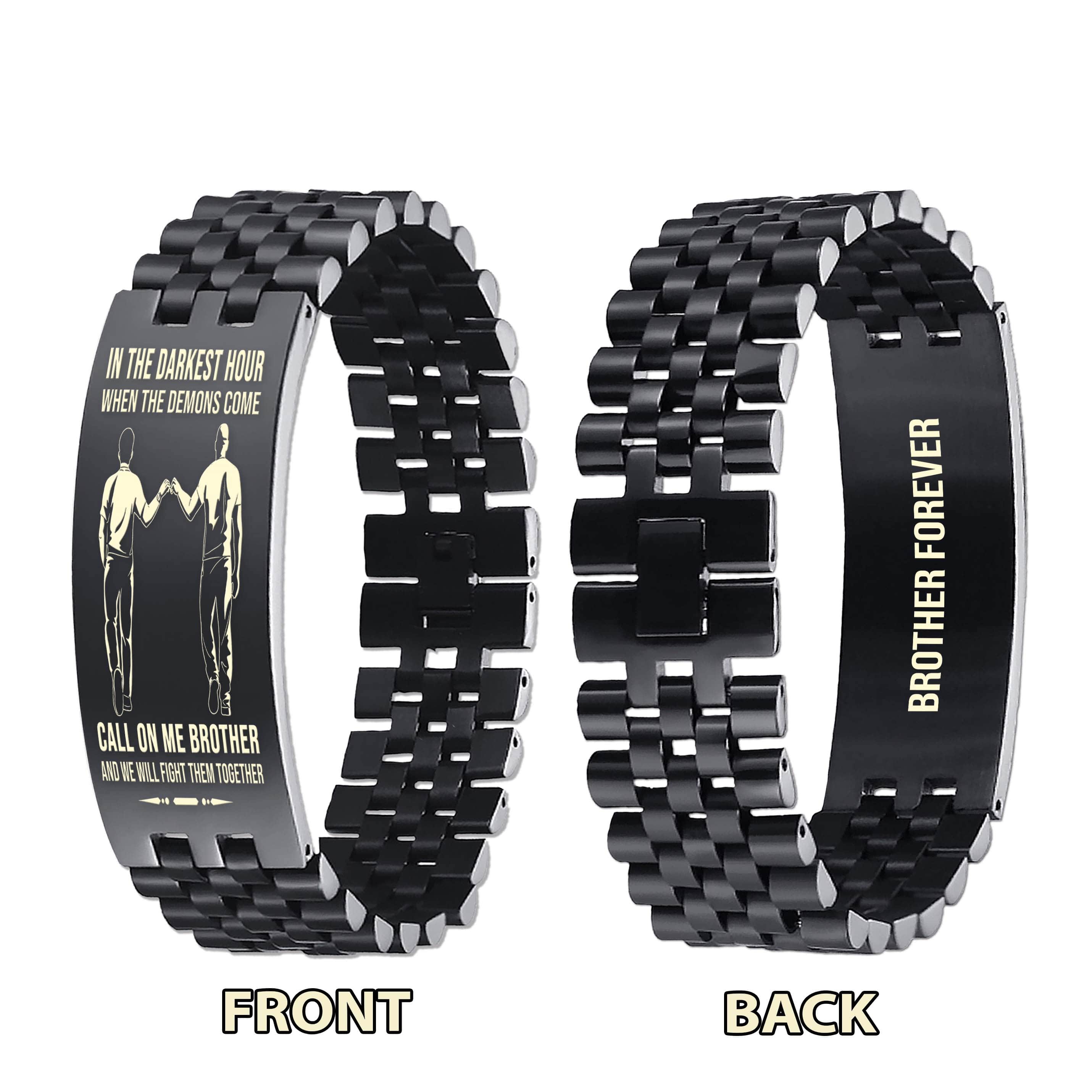 Spartan-Brother Forever Customizable engraved brother bracelet double sided gift from brother