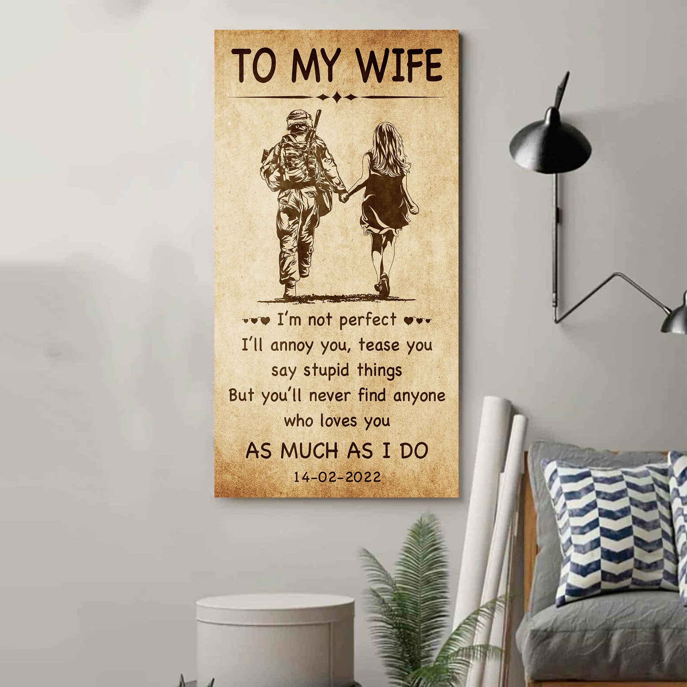 Samurai Poster Canvas To My Wife - I Am Not Perfect