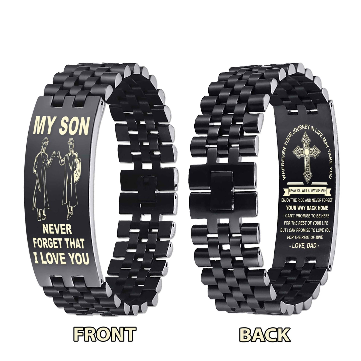 New Version Double Sided Bracelet Gift From Dad For Son - Never Forget Your Way Back Home