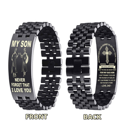 New Version Double Sided Bracelet Gift From Dad For Son - Never Forget Your Way Back Home