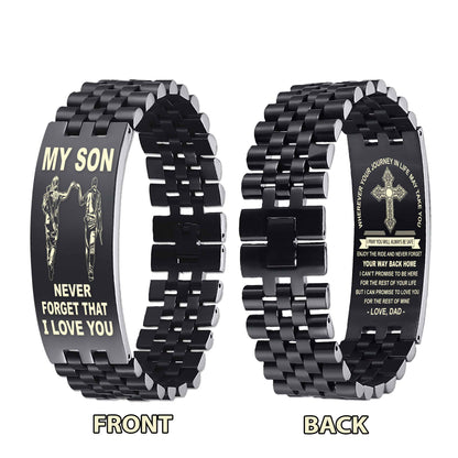 New Version Double Sided Bracelet Gift From Dad For Son - Never Forget Your Way Back Home