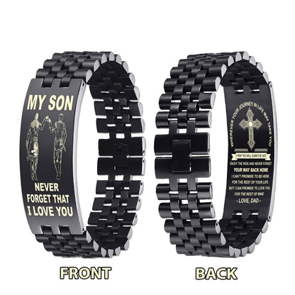 New Version Double Sided Bracelet Gift From Dad For Son - Never Forget Your Way Back Home