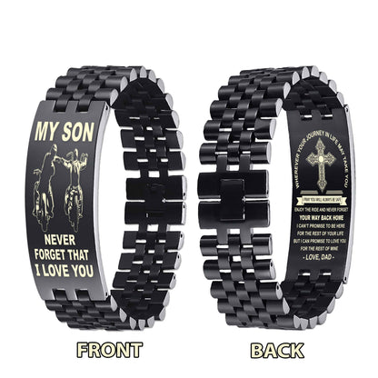 New Version Double Sided Bracelet Gift From Dad For Son - Never Forget Your Way Back Home