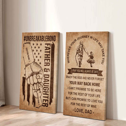 Unbreakable Bond Canvas Set Father And Daughter Never Forget Your Way Back Home Gift For Your Daughter