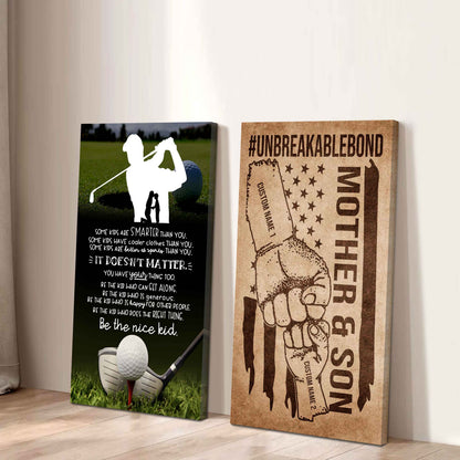 Unbreakable Bond Sport Canvas Set From Mom To Son Be The Nice Kid