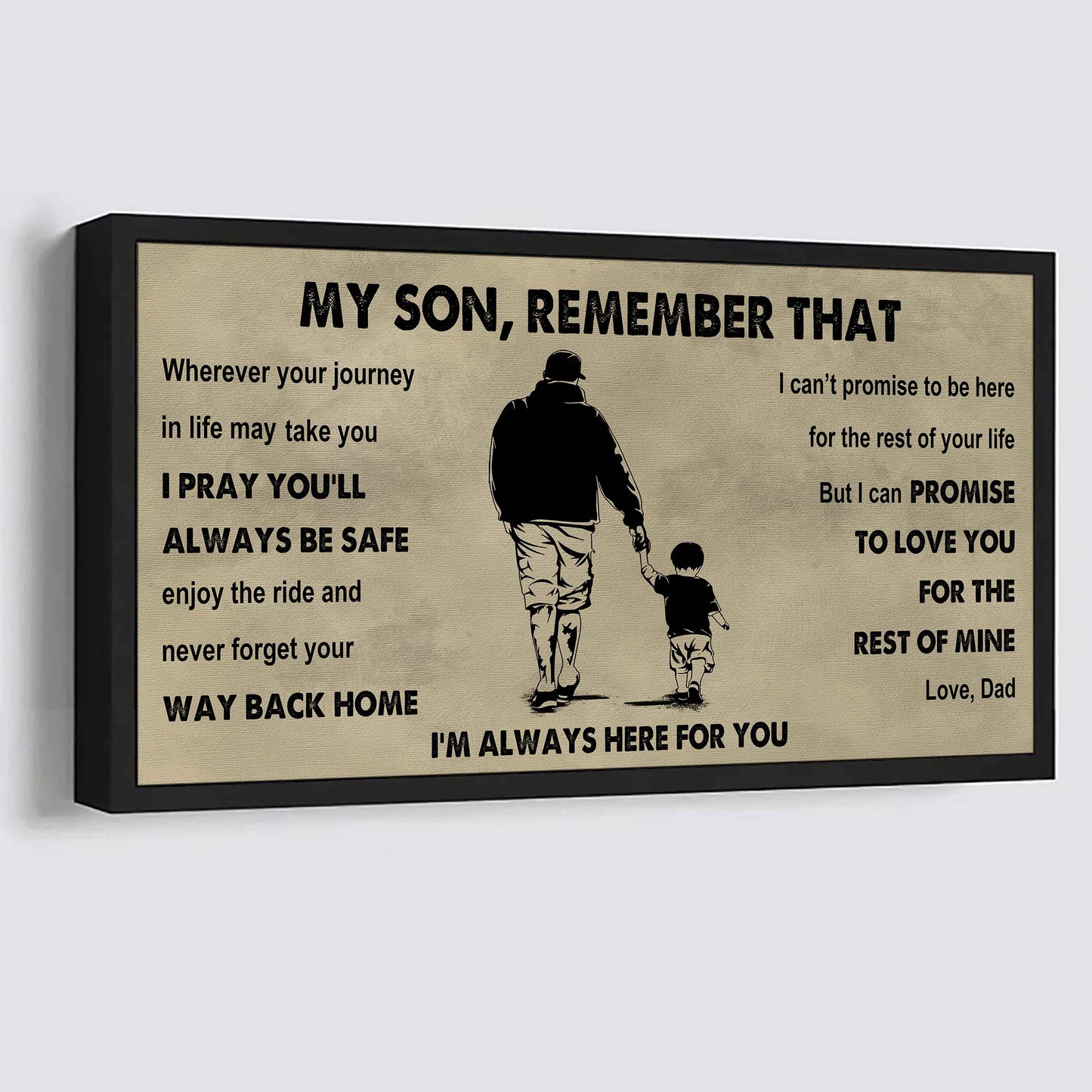Personalized DRB Poster Canvas - My Son Remember That Never Forget Your Way Back Home
