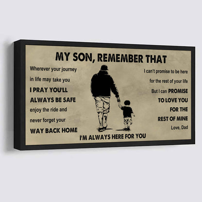 Personalized DRB Poster Canvas - My Son Remember That Never Forget Your Way Back Home