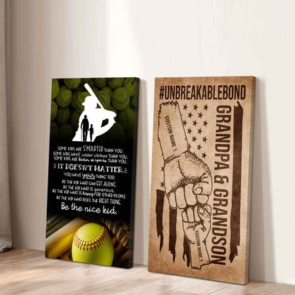 Unbreakable Bond Sport Canvas Set From Grandpa To Grandson Be The Nice Kid