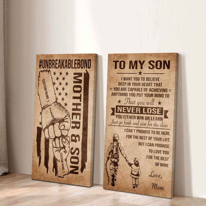 Unbreakable Bond Canvas Set Mother And Son You Will Never Lose You Either Win Or Learn