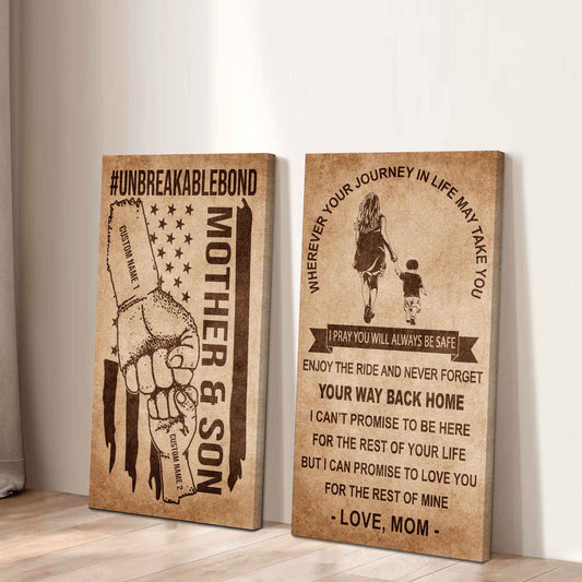 Unbreakable Bond Canvas Set Mother And Son Never Forget Your Way Back Home I Love You For The Rest Of Mine