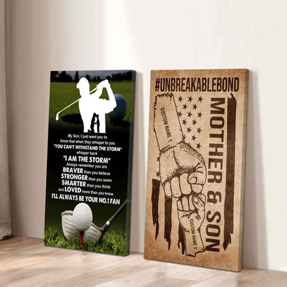 Unbreakable Bond Sport Canvas Set From Mom To Son Whisper Back I'm The Storm You Are Braver Than You Believe