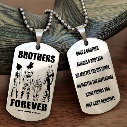 DRB Customizable engraved dog tag double sided gift from brother - Brother Forever Once A Brother Always A Brother