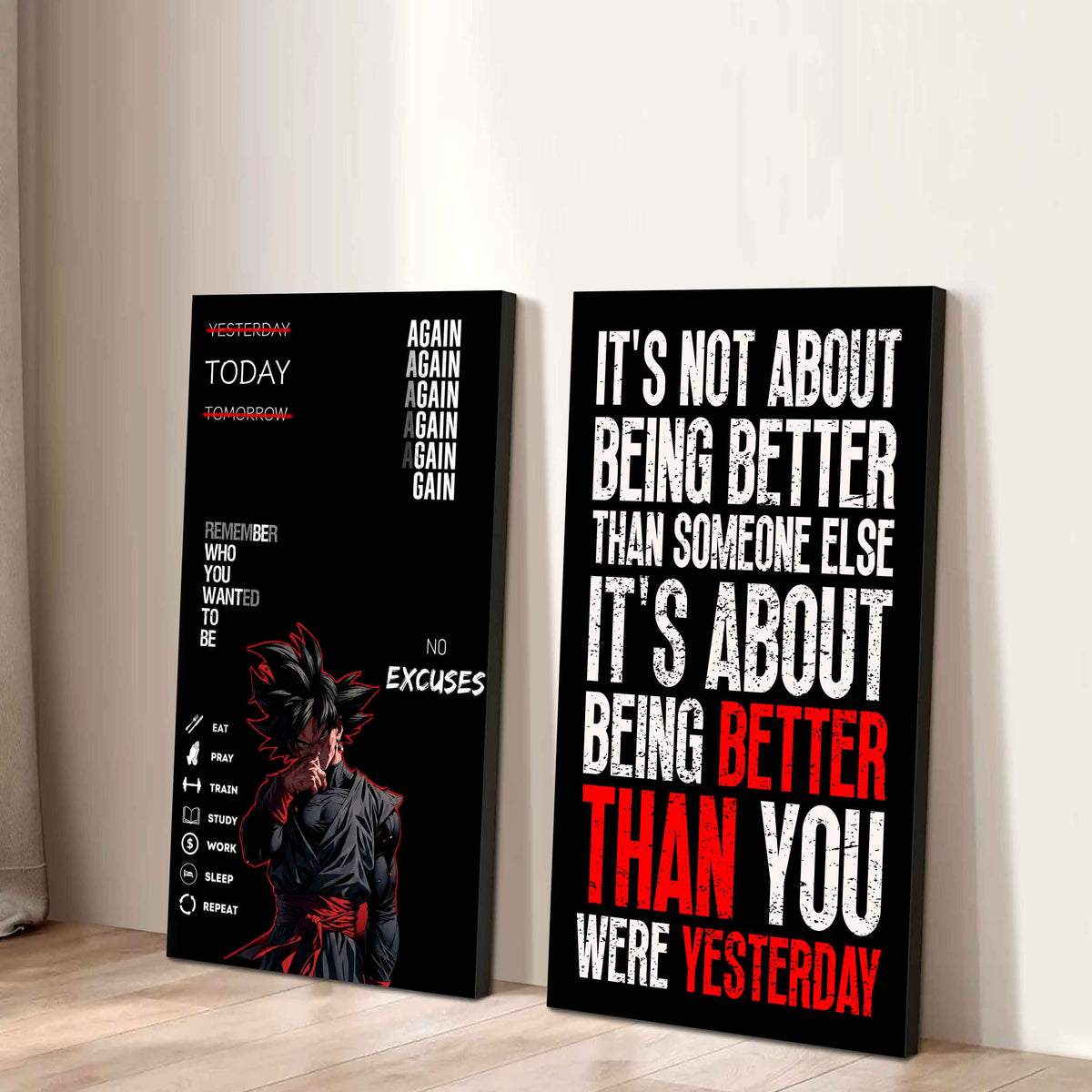 It's About Being Better Than You Were The Day Before Canvas Set Ready To Hang Gift For Your Son Your Friend