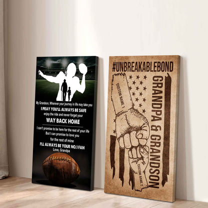 Unbreakable Bond Canvas Set From Grandpa To Grandson Enjoy The Ride And Never Forget Your Way Back Home
