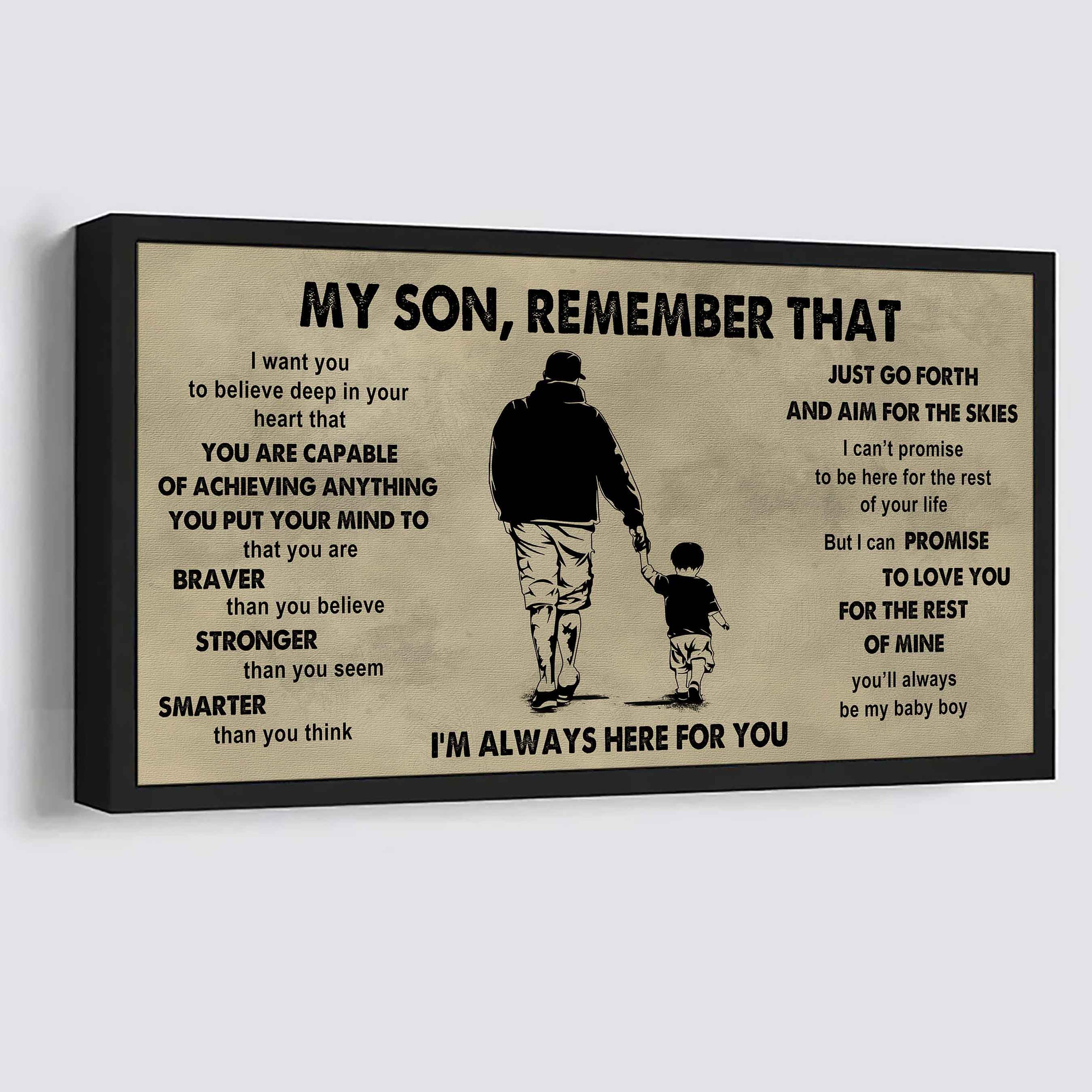 Personalized Sport Poster Canvas - My Son Remember That Just Go Forth And Aim For The Skies