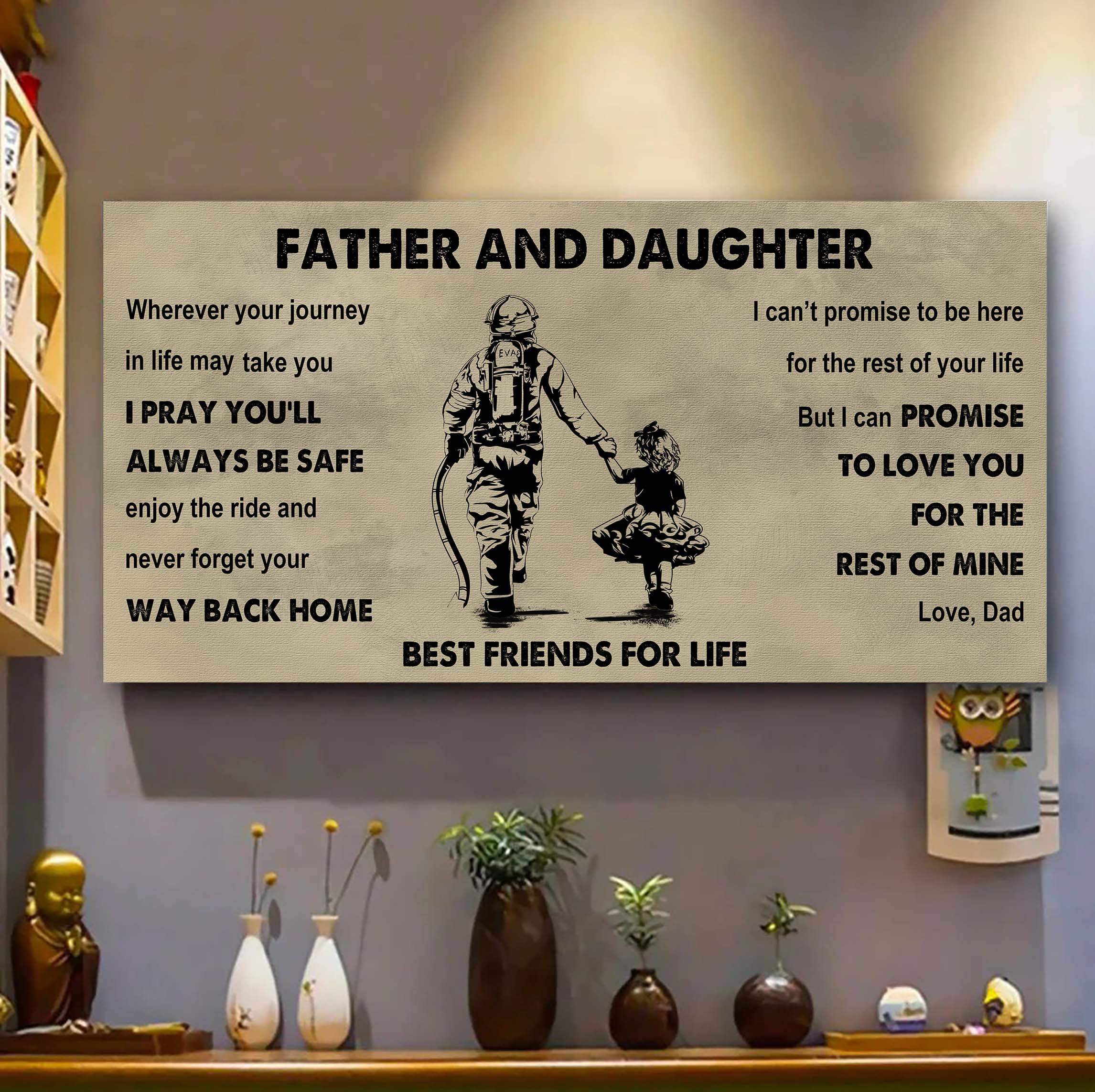 Samurai Father And Daughter Best Friends For Life - Ver 2 Never Forget Your Way Back Home Poster Canvas Gift For Daughter From Father