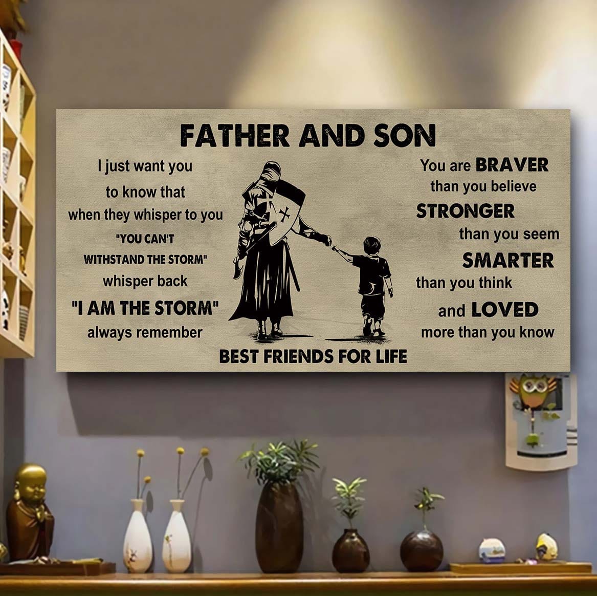 Ver 2 FAMILY-PHOTO UPLOAD Father And Daughter Best Friends For Life - I Am The Storm Poster Canvas Gift For Daughter From Father