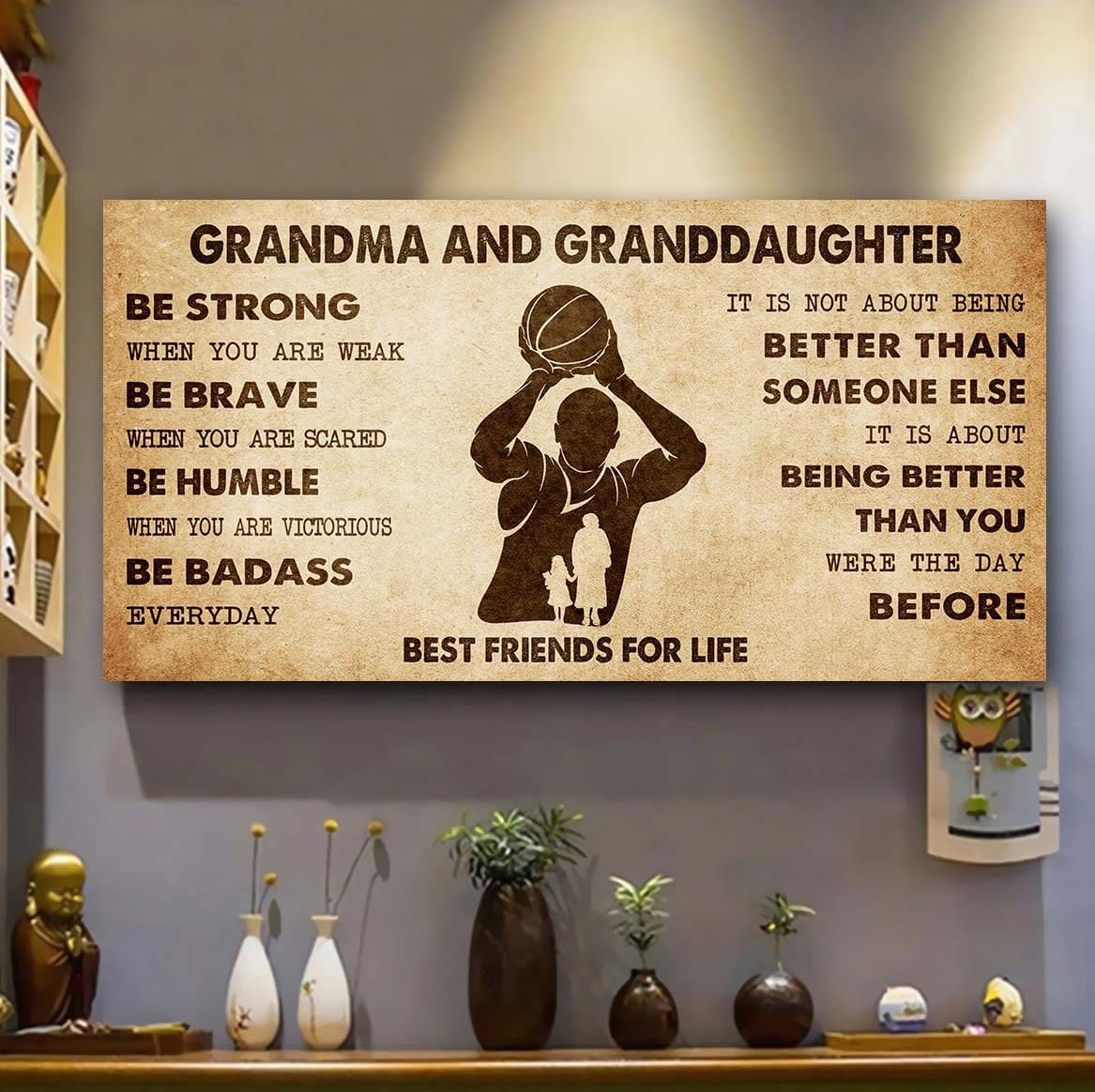 Personalized Grandma To Granddaughter Poster Canvas Grandma and Granddaughter Best Friends For Life - Message For Your Granddaughter Gifts For Her