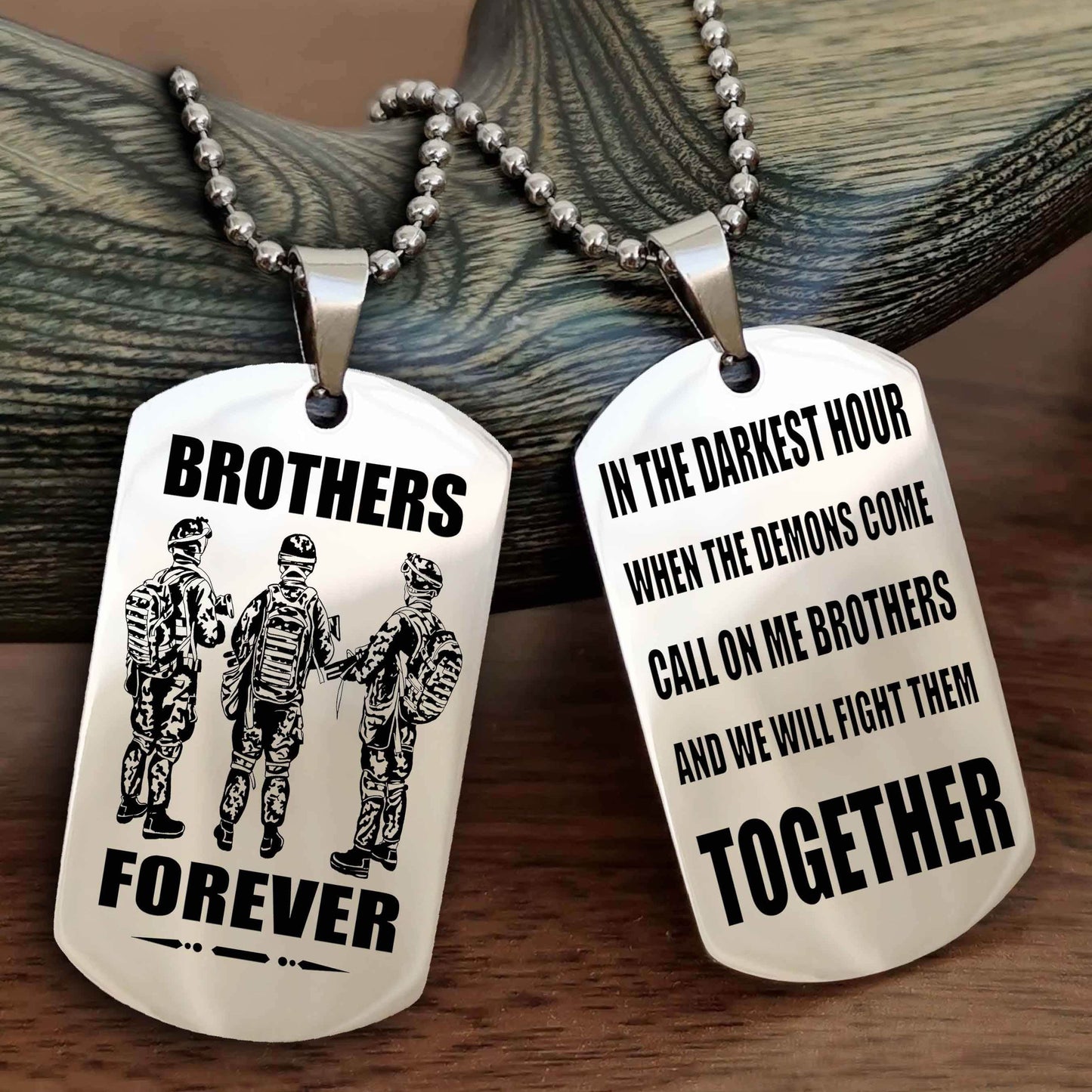Soldier-Navy Personalized Double Sided Dog Tag For My Brother - Call On Me Brother And We Will Fight Them Together Gift For Your Friend