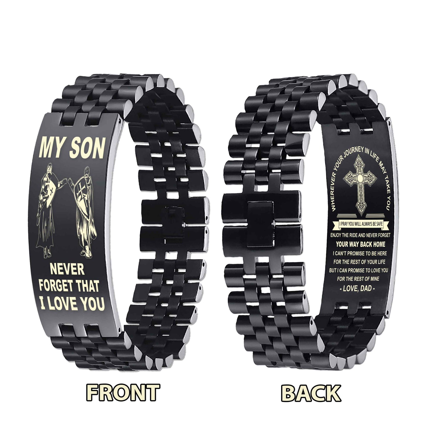 New Version Double Sided Bracelet Gift From Dad For Son - Never Forget Your Way Back Home