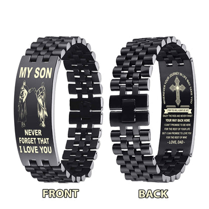 New Version Double Sided Bracelet Gift From Dad For Son - Never Forget Your Way Back Home