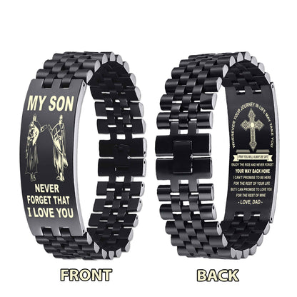 New Version Double Sided Bracelet Gift From Dad For Son - Never Forget Your Way Back Home