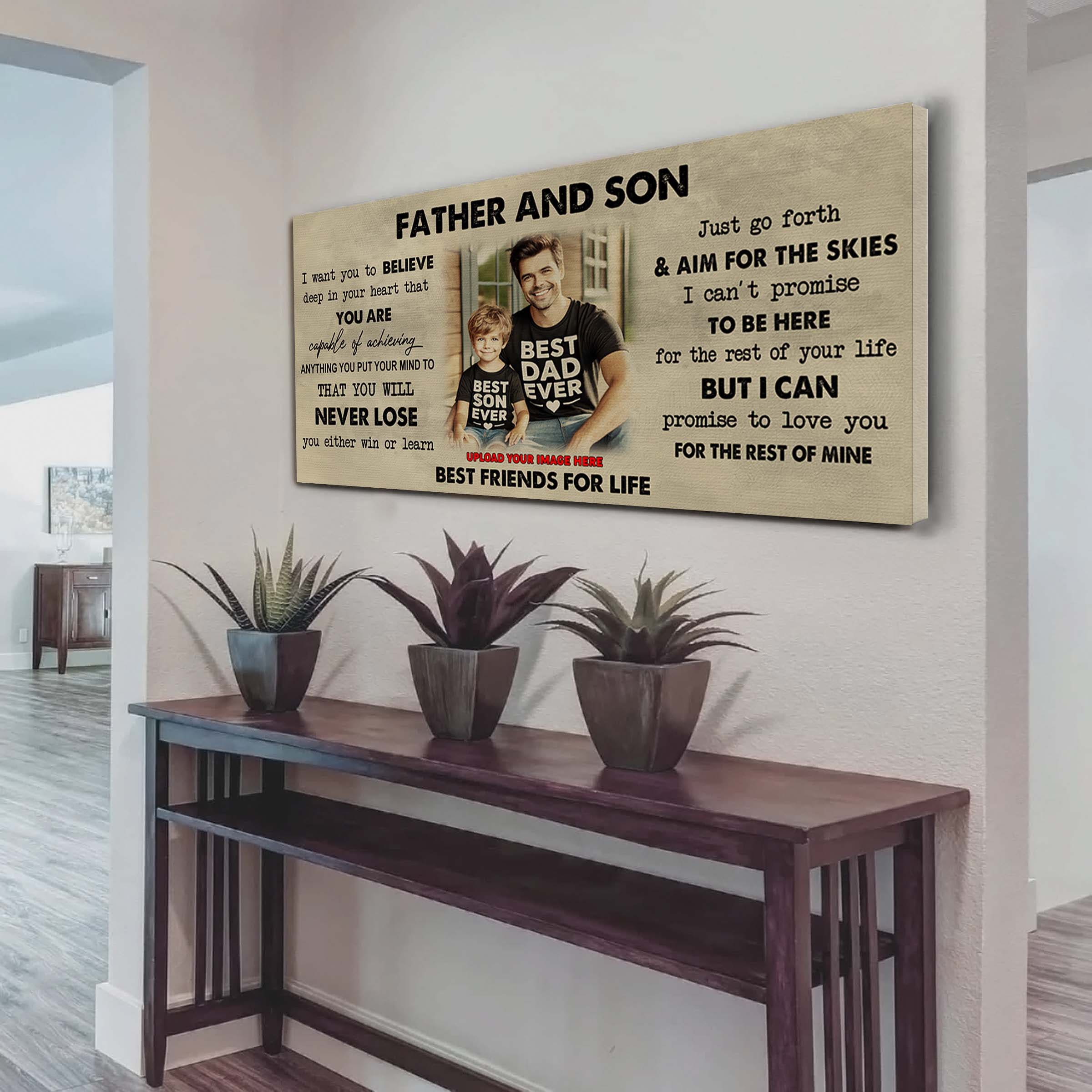 DRB Father And Son Best Friend For Life - You Will Never Lose Poster Canvas Gift For Son From Father -Photo Upload