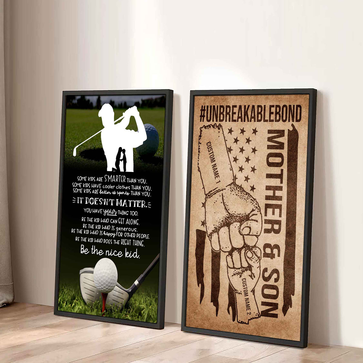 Unbreakable Bond Sport Canvas Set From Mom To Son Be The Nice Kid