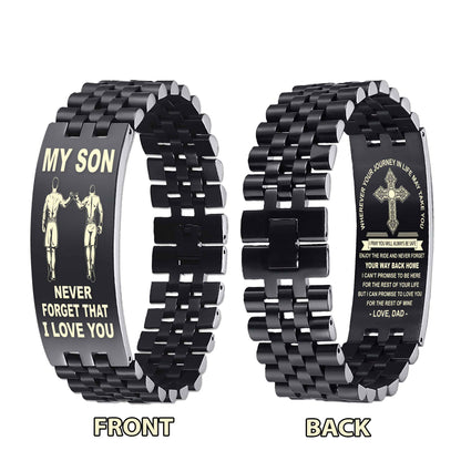 New Version Double Sided Bracelet Gift From Dad For Son - Never Forget Your Way Back Home