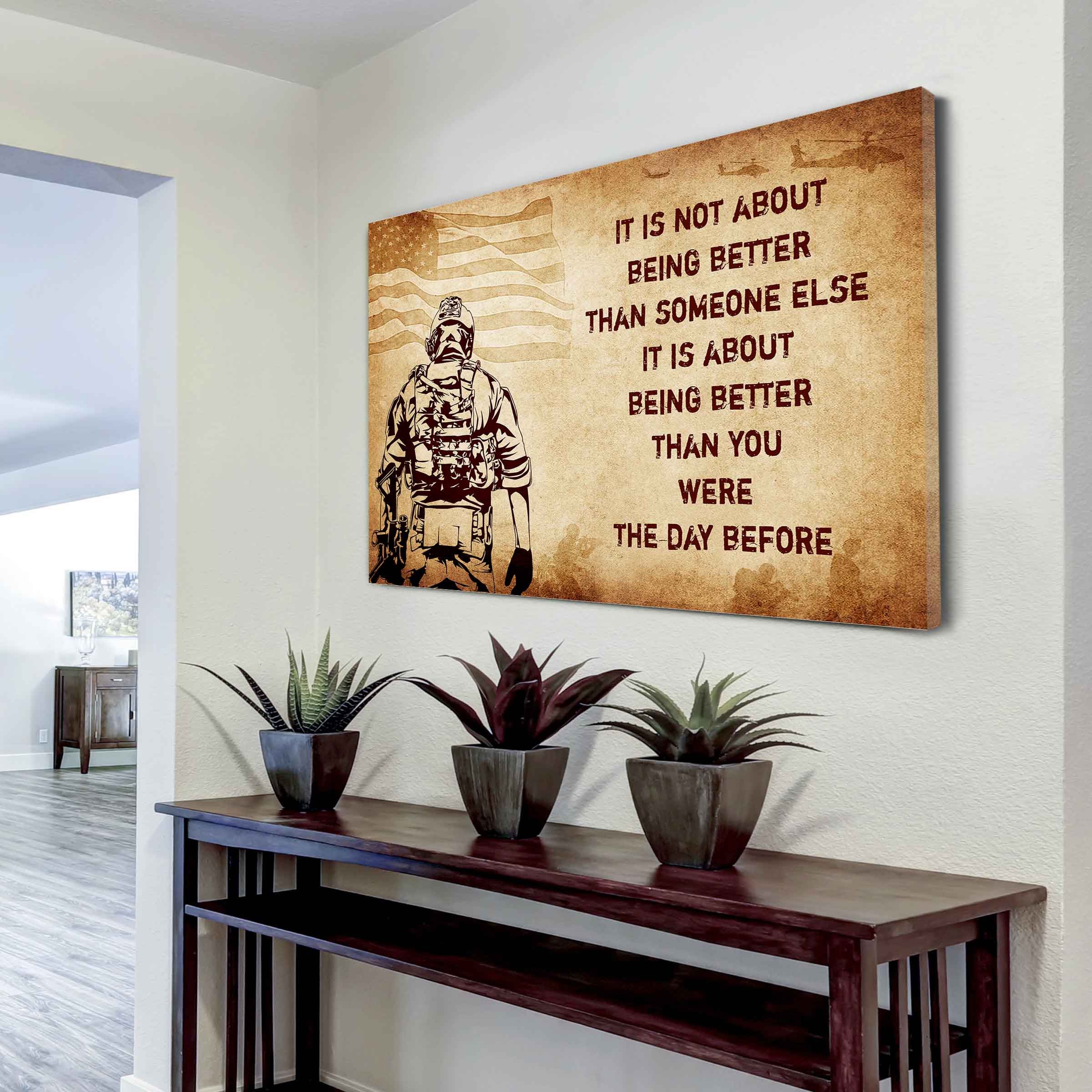 DRB Poster Canvas It's Not About Being Better Than Someone Else Best Gifts Motivation Quotes